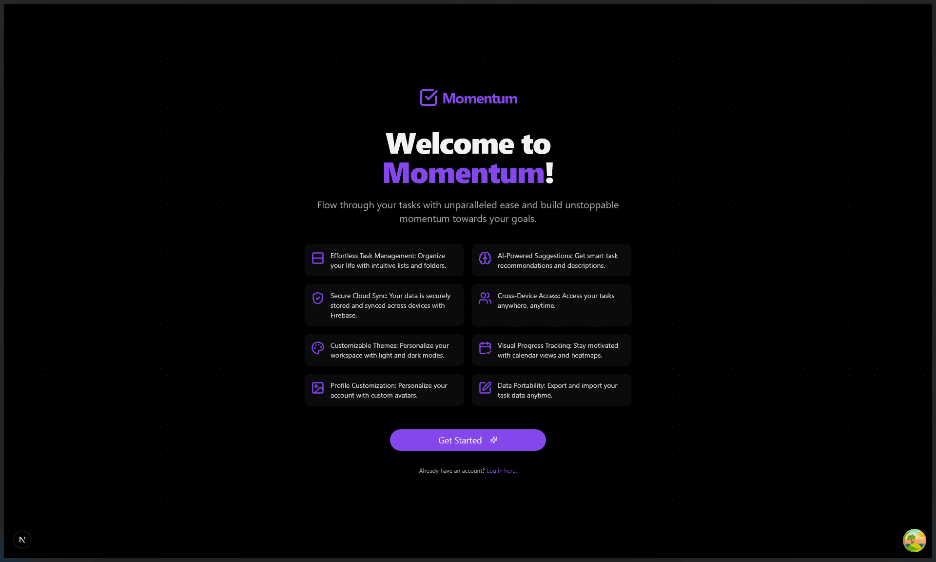 Momentum screenshot